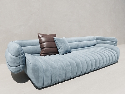 现代法式双人沙发 现代u字形沙发 弧形 布艺