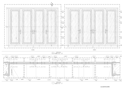新中式门 木饰面四开 施工图