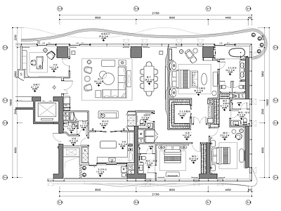 现代整体家装空间 大平层 轻 施工图