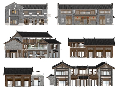 中式新中式古建筑 商业建筑