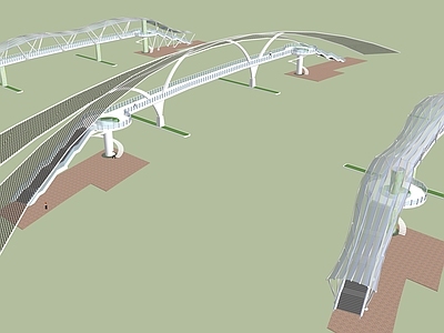现代简约天桥 桥 天桥 人行桥 特色桥