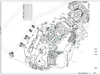 现代新中式其他景观 温泉景观 温泉泡池 温泉绿化 绿化平面 种植平面 施工图