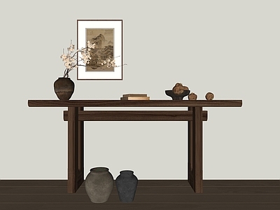 侘寂条案 寂风端景 柜 装饰画