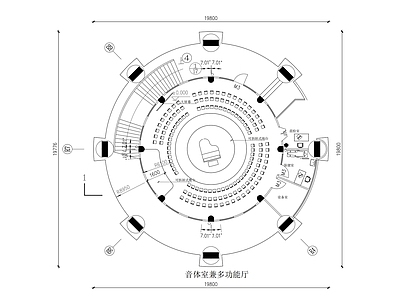 现代其他教育空间 多功能音乐厅平面 幼儿园多功能厅 施工图