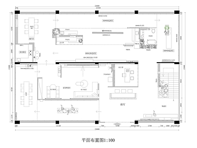 现代展厅 瓷砖展厅 展厅 400平 平面图 施工图