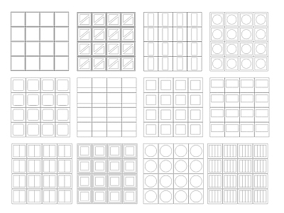 现代屏风隔断 水泥砖隔断 施工图