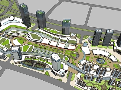 现代商场建筑 商业裙楼 商业高层