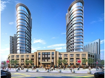 现代商场建筑 商业高层 办公商业综合 公寓 酒店