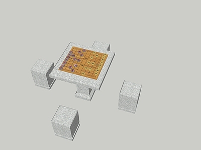 现代小区景观 户外象棋桌