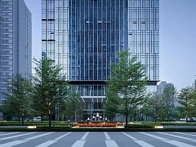 现代街道外景 商业街外景