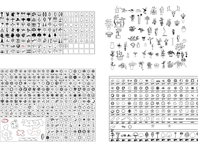 现代综合植物图库 景观植物 施工图