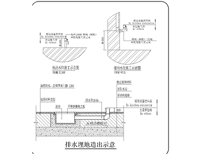 现代工装图库 工装排水埋地 施工图 工装图库