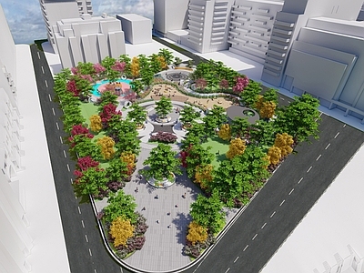 现代其他公共建筑 口袋公园 广场设计