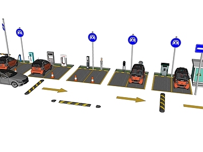 其他交通工具 新能源停车场 充电桩 防撞桩 停车场