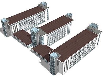 新中式学校建筑 学校教学楼