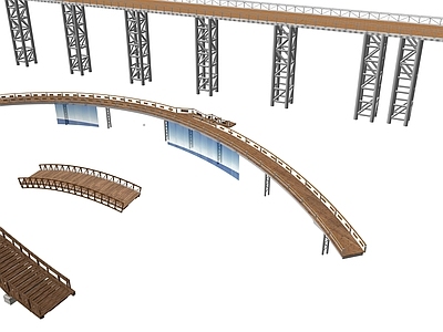 现代简约大桥 高架桥 桥 拱桥 木桥 市政桥