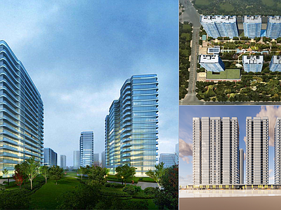 现代美式小区建筑 杭州融信蓝孔雀 现代高层住宅 大平层豪宅 大师作品 经典住宅