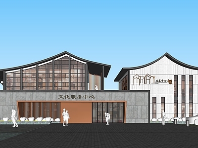 现代展览馆建筑 新中式展览馆