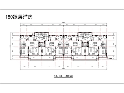 现代住宅楼建筑 跃层平面图 180平洋房 施工图