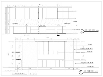 现代厨房 立面详图 施工图