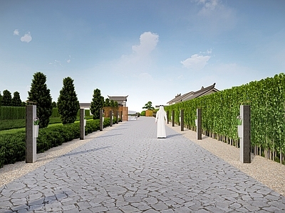新中式现代营地 公墓 广场 公园 轴线