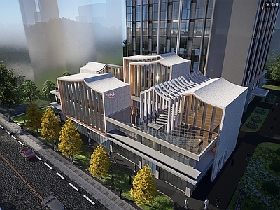 现代酒店建筑 高层酒店建筑 酒店加商业裙房