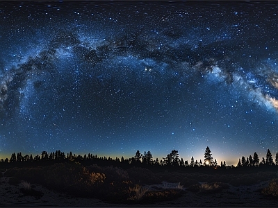 现代户外HDR 黄昏星空全景