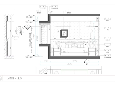 现代卧室 大 施工图