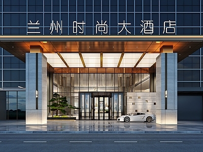 新中式轻奢酒店 酒店面入口