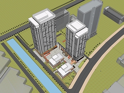 现代多层住宅 公寓加商墅 现代风格公寓