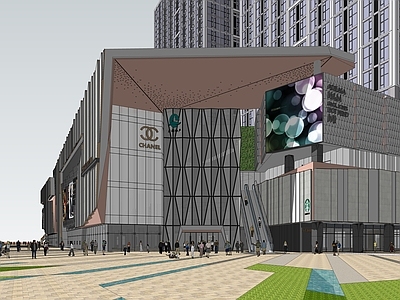 现代商场建筑 现代风格综合体