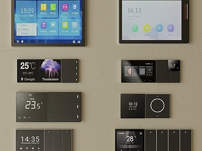 开关 开关 空调控制面板 智能语音显示屏 可视电话