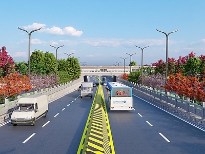 现代景观公园 隧道 高架