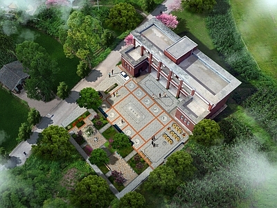 中式中古广场景观 中草药主题广场 中医文化广场 中草药地面雕刻 乡村广场 健身广场