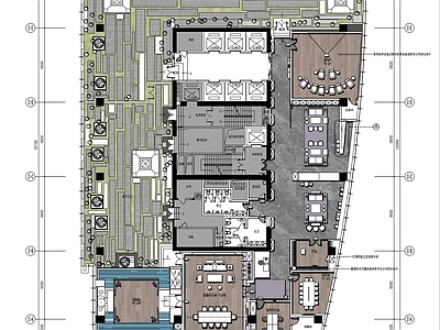 新中式会所 禅意中式会所 施工图