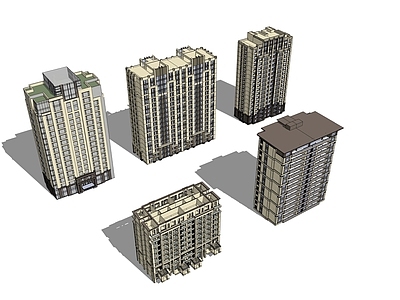 现代多层住宅 住宅组合