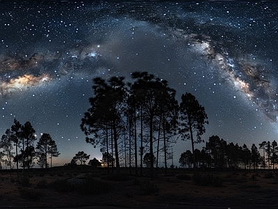 现代户外HDR 黄昏星空全景