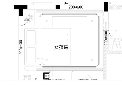 侘寂卧室 别墅 施工图