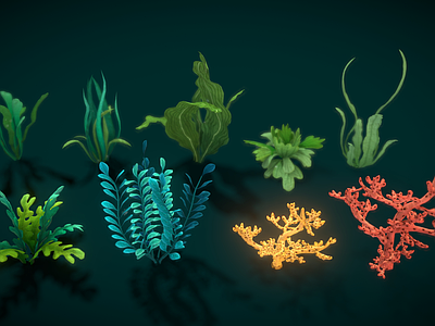 其他绿植 卡通海藻 海藻 海草 卡通蘑菇 藻类植物