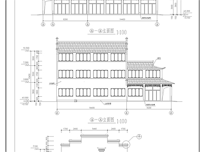 中式其他商业建筑 古建商业建筑施工 施工图