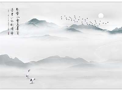 新中式中式硬包 水硬包 刺绣硬包 布艺硬包 古风水装饰画