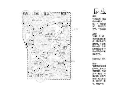 景观平面图 昆虫园 蝴蝶园 彩平及psd 两个方案 小园 施工图