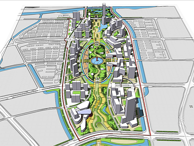 现代简模规划 规划 建议体块 城市设计