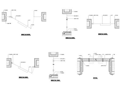 现代门节点 框做法详图 施工图