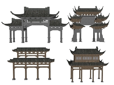 新中式中式牌坊牌楼 中式牌坊 古建牌楼 古建石门楼 古代牌坊 古街入口牌坊