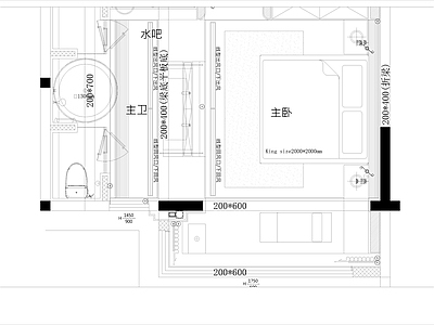 侘寂卧室 别墅 施工图