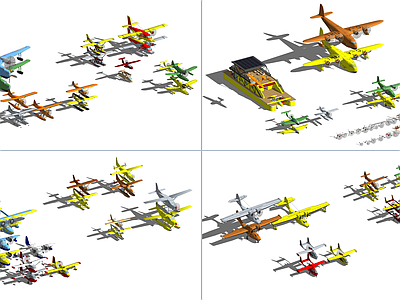其他交通工具 飞机道具 客机飞机 水上飞机 多款水上飞机 大型小型水上飞机