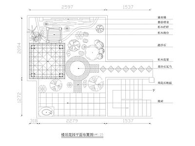 现代庭院 景观图纸 施工图