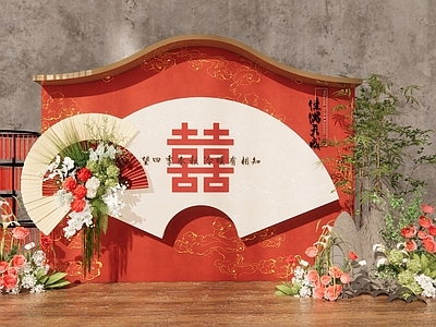 新中式宴会厅 新中式婚礼 新中式 迎宾区 合影区 展示区 婚礼