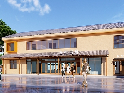 新中式原木风格建筑 老街 民居 商业街 古街 特色古街